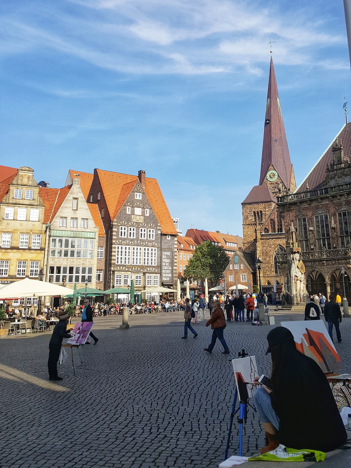 Künstler am Marktplatz in Bremen